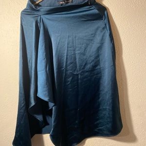 Blue silk skirt